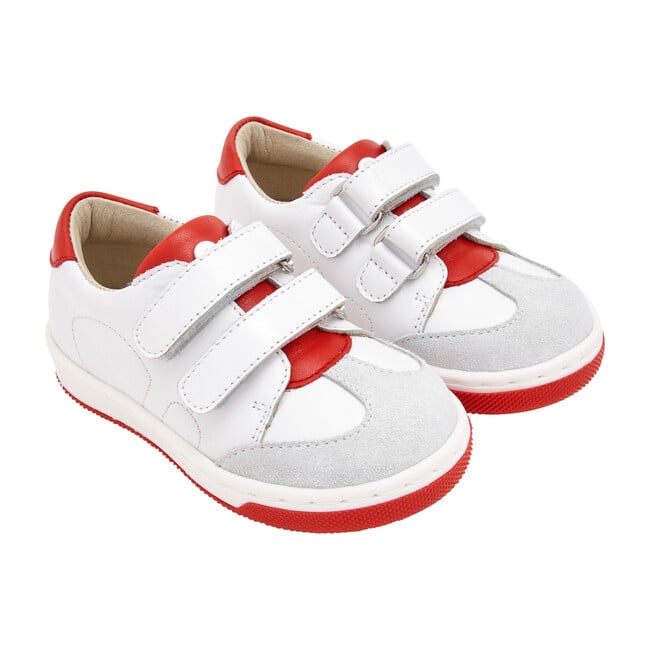 Baby Sneakers, White & Red