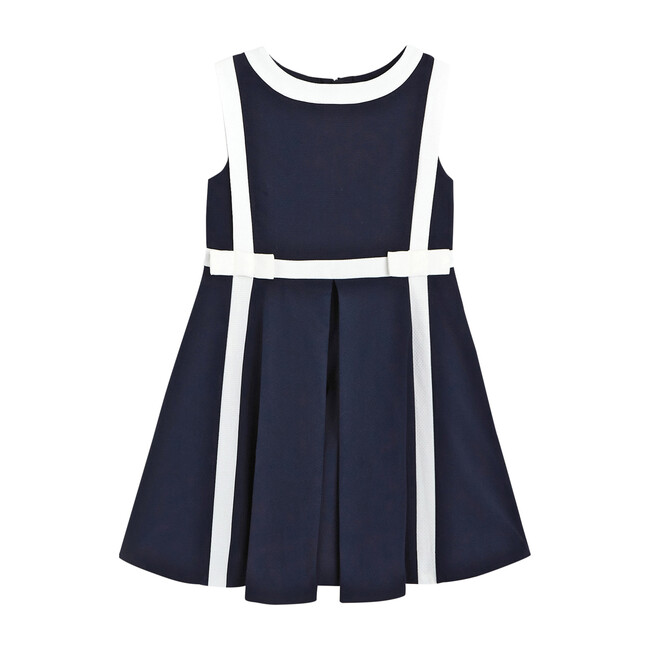Formal Dress, Navy & White - Dresses - 4