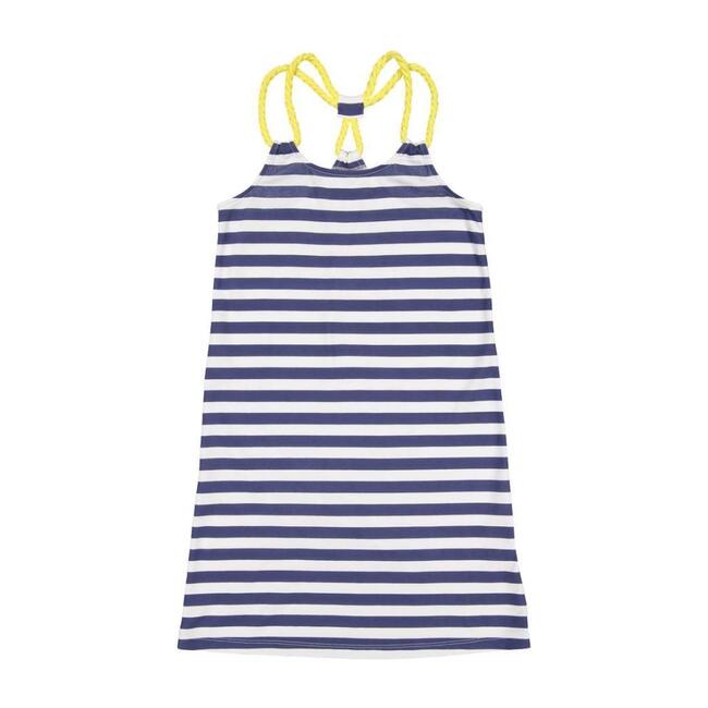 Cora Rope Tie Halter Dress, Medieval Blue Stripe