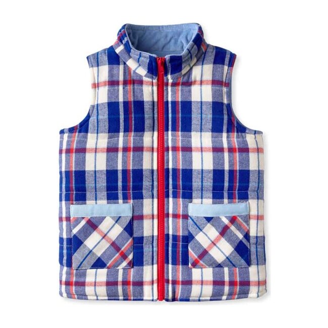 Carter Greenwich Cotton Plaid Puffer Vest, Greenwich Plaid - Vests - 1