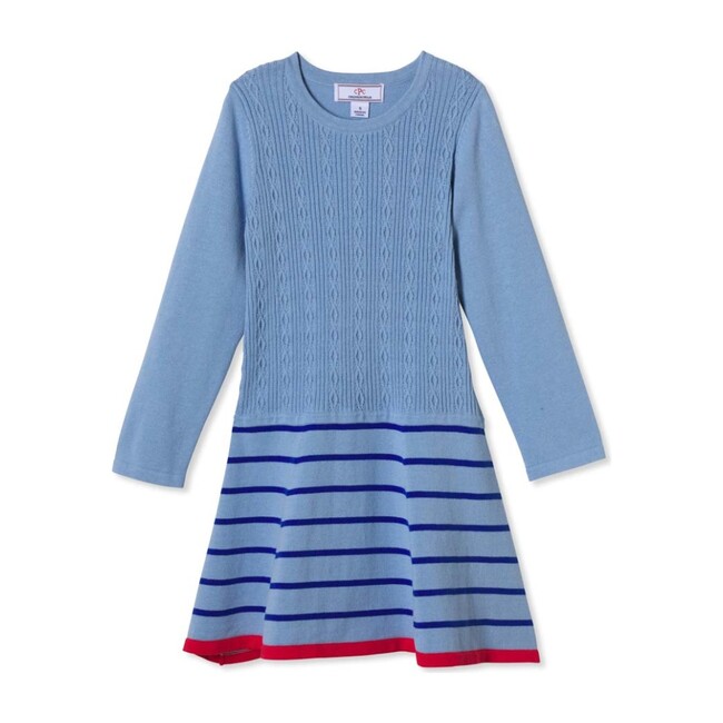 Liz Mix Cable Stripe Dress, Bluebell Bright Navy Stripe - Dresses - 1