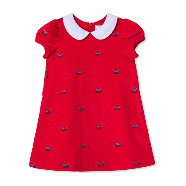 Paige Dress, Tomato with Sleighs - Dresses - 1