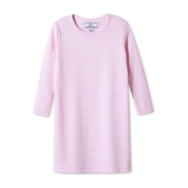 Jillian Long Sleeve Pima Dress, Lilly's Pink and White Stripe - Dresses - 1