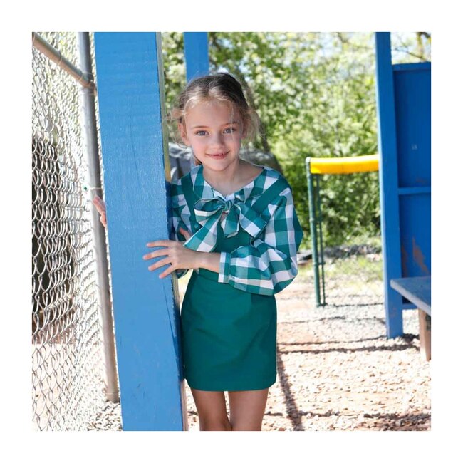 Katie Ponte Pinafore Dress, Cadium Green - Dresses - 2