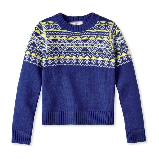 Josh Bright Blue Fairisle, Bright Blue - Sweaters - 1