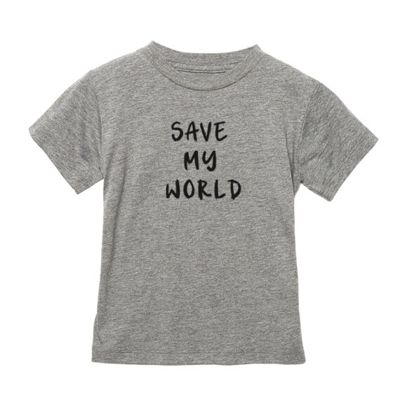 Save My World T-shirt, Light Grey - Tees - 1
