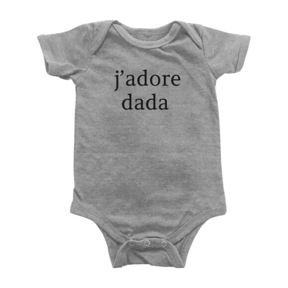 J'adore Dada Bodysuit, Light Grey - Onesies - 1