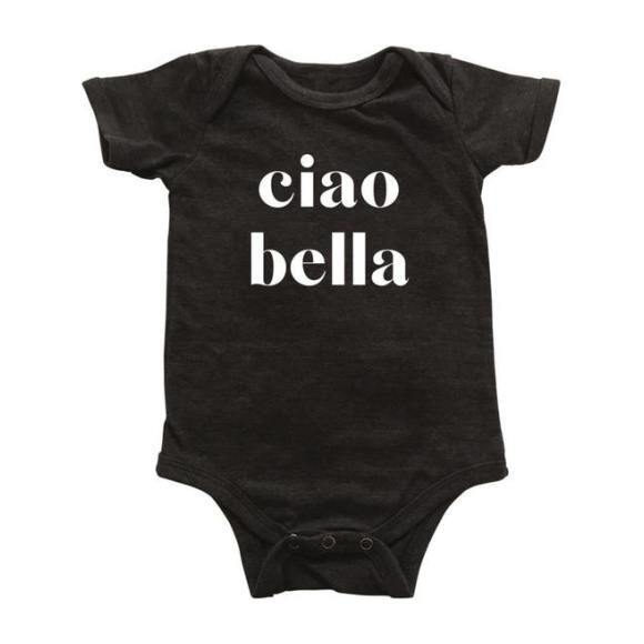 Ciao Bella Bodysuit, Charcoal Grey - Onesies - 1