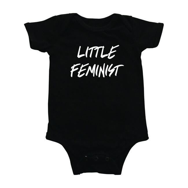 Little Feminist Bodysuit, Black - Onesies - 1