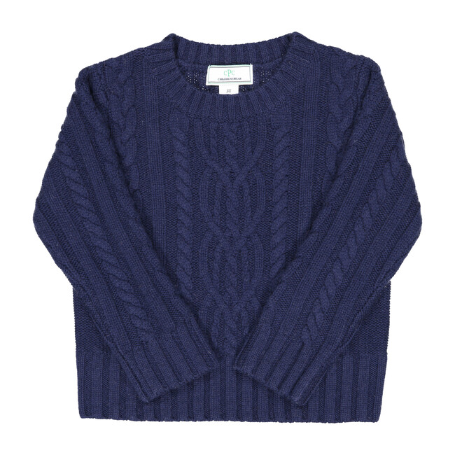 Fishers Cable Sweater, Navy - Sweaters - 1