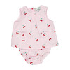 Sophie 2pc Embroidered Cherries Sunsuit, Pink - Blouses - 1 - thumbnail