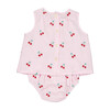 Sophie 2pc Embroidered Cherries Sunsuit, Pink - Blouses - 2