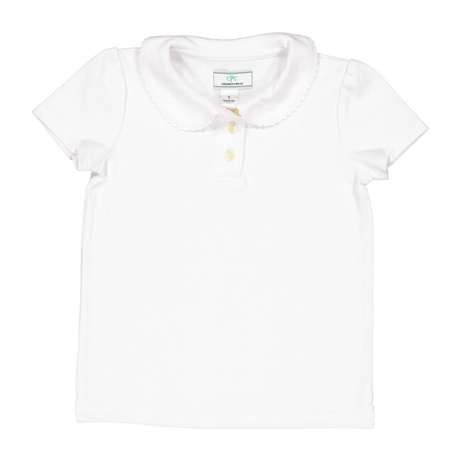 Sarah Polo Shirt, White - Shirts - 1