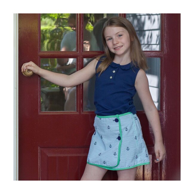 Zoe Sleeveless Polo Shirt, Navy - Shirts - 2