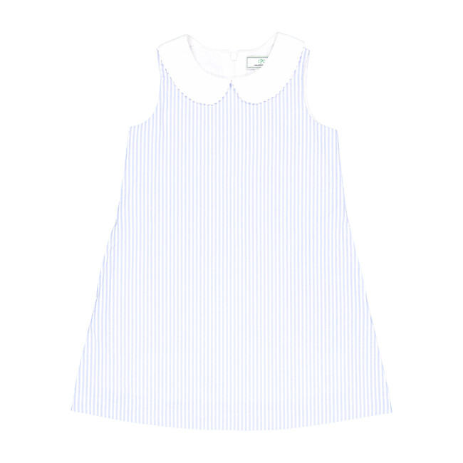 Maddie Seersucker Dress, Blue/White