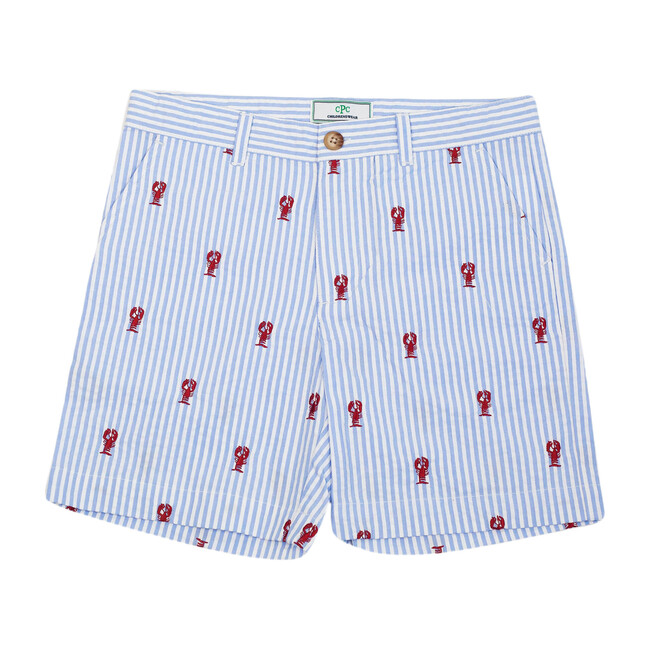 Hudson Lobster Embroidered Shorts, Blue - Shorts - 1