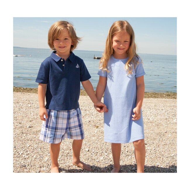 Jillian Striped Dress, Ultra Marine/White - Dresses - 2