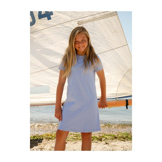 Jillian Striped Dress, Ultra Marine/White - Dresses - 3