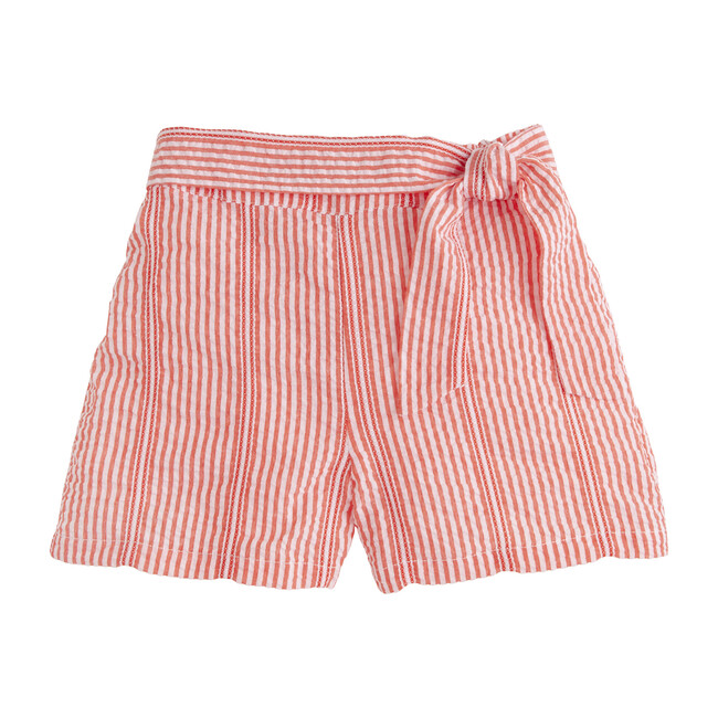 Bow Seersucker Short, Fancy Red