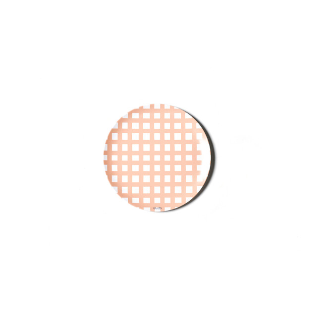 Gingham Melamine Dinner Plate, Pink - Tableware - 1