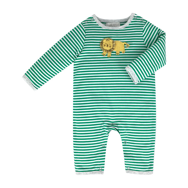 Crochet Lion Green Stripe Babygro - Onesies - 1