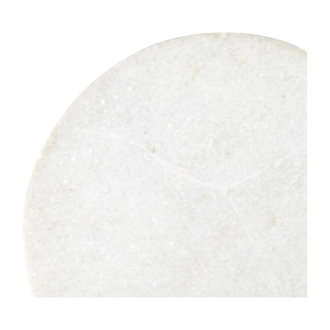 Claypool Marble Side Table, White/Gold