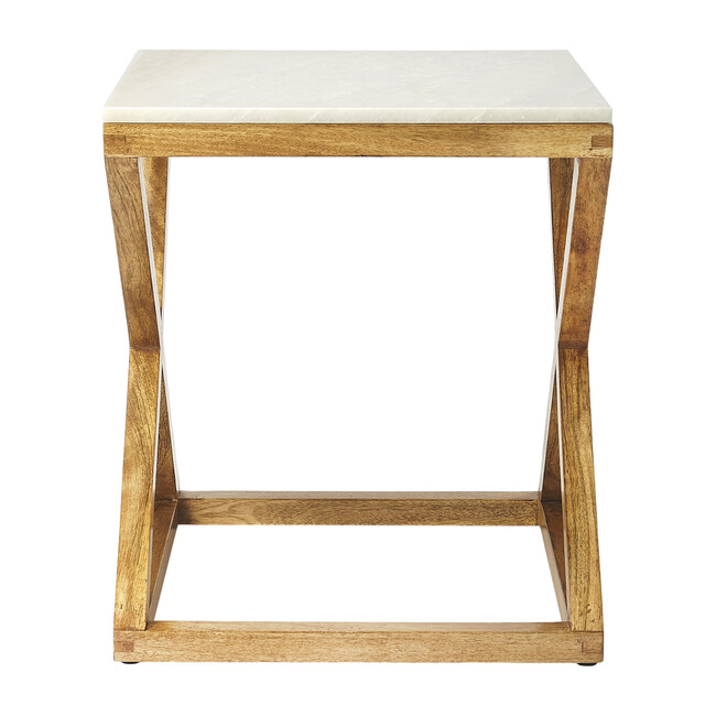 Braylon End Table, Marble/Wood