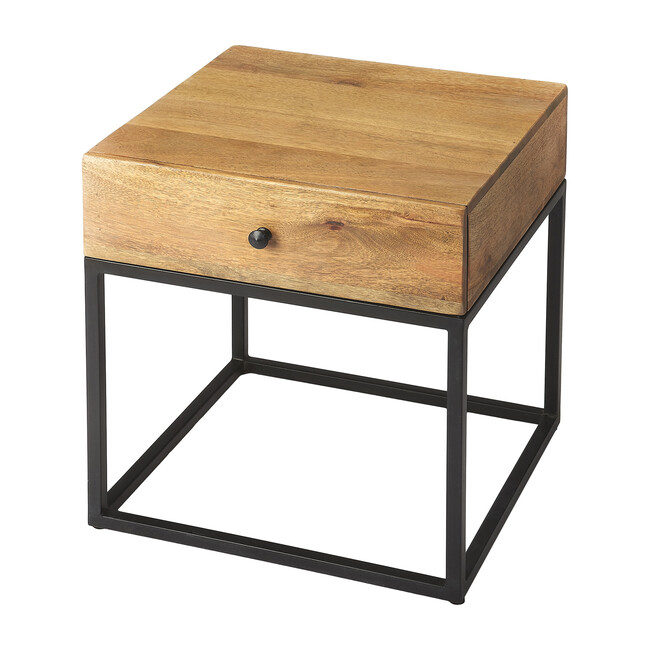 Brixton Side Table, Iron/Wood