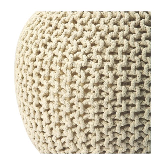 Knit Floor Pouf, Cream