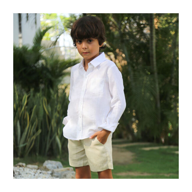 Linen Boy Shorts, Oatmeal