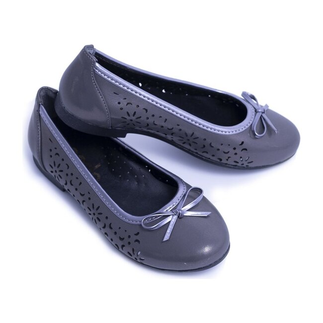 Toddler Perforated Flats, Dark Gray