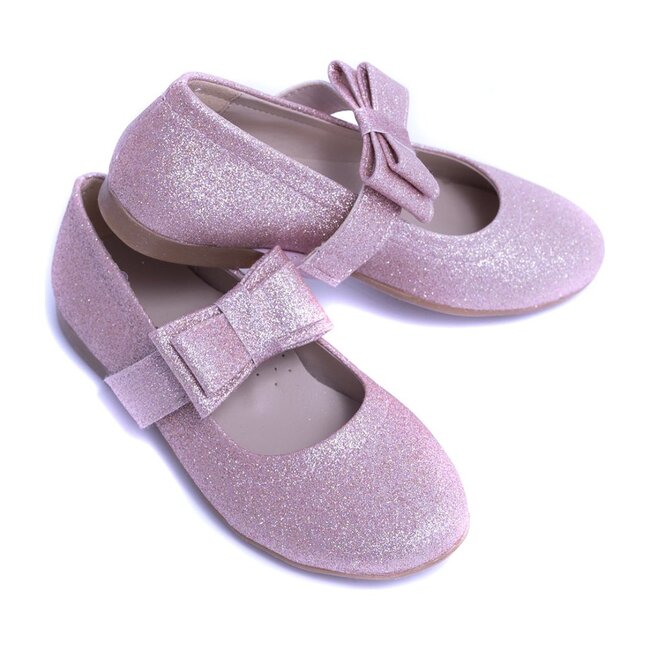 Sparkly Bow Flats, Pink