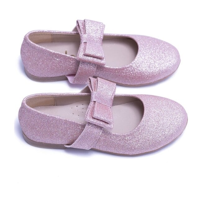 Sparkly Bow Flats, Pink