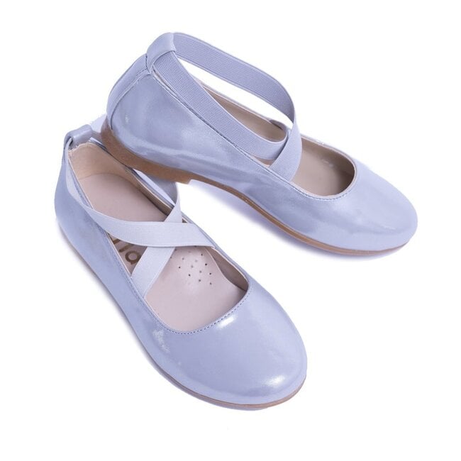 Satin Ballerina Flats, Silver
