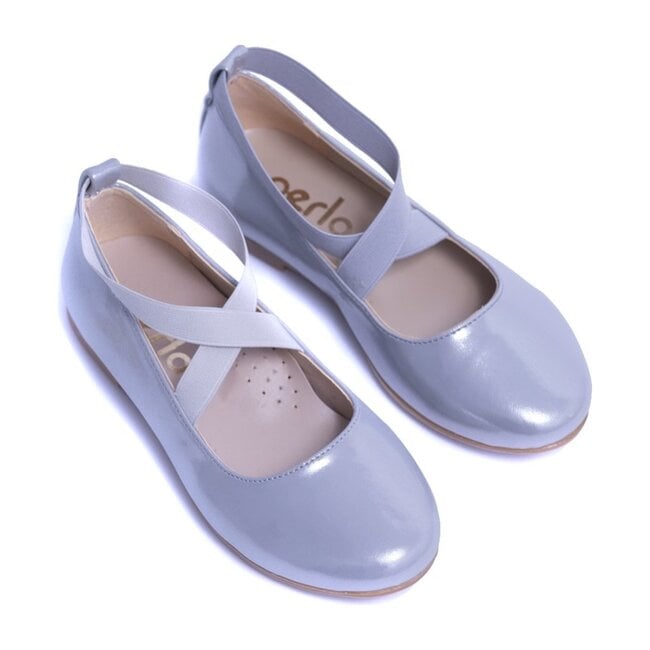 Satin Ballerina Flats, Silver