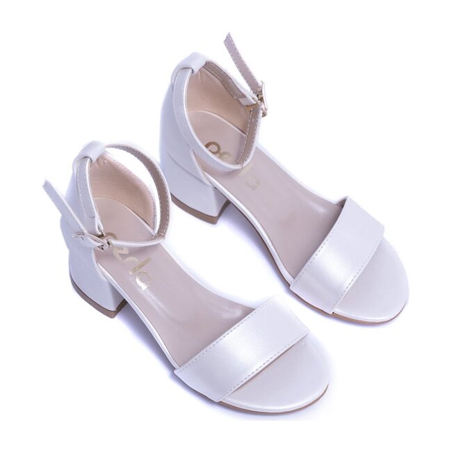 Sandal Strap Heels, Pearl White