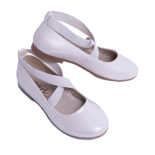 Satin Ballerina Flats, Gold