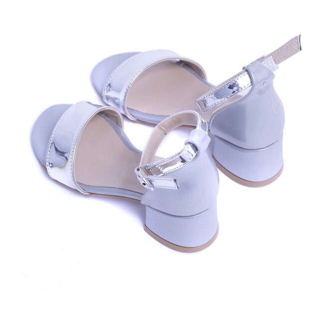 Sandal Strap Heels, Silver