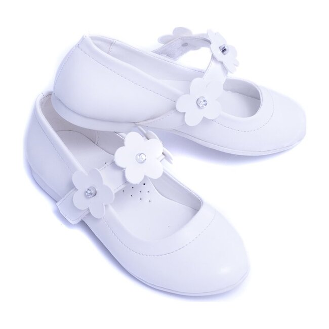 Flower Strap Flats, Snow White