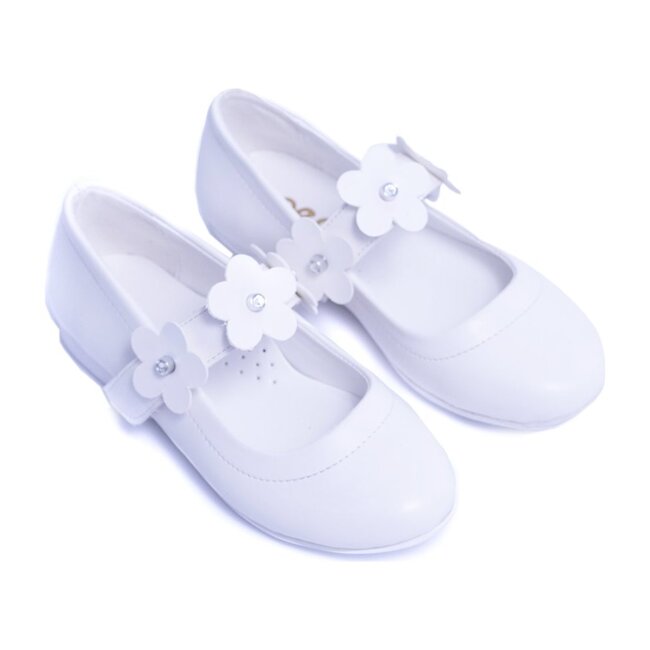 Flower Strap Flats, Snow White