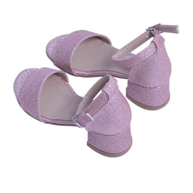 Glitter Sandal Strap Heels, Pink