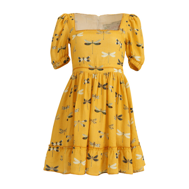 Womens Pomelo Dress, Yellow Dragonfly - Dresses - 1