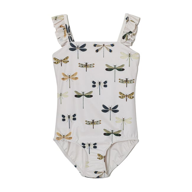 *Exclusive* Girls Nativa One-Piece, White Dragonfly - One Pieces - 1