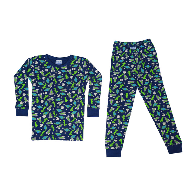 Aliens Pajamas, Navy - Pajamas - 1