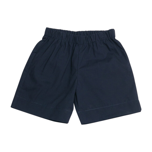 Jd Pull-On Shorts, Navy Cotton Poplin