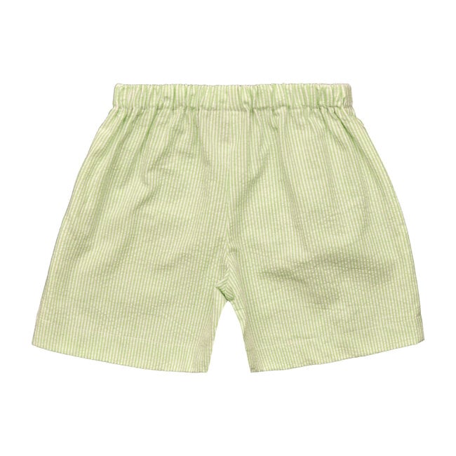 Jd Pull On Shorts, Green Seersucker Stripe