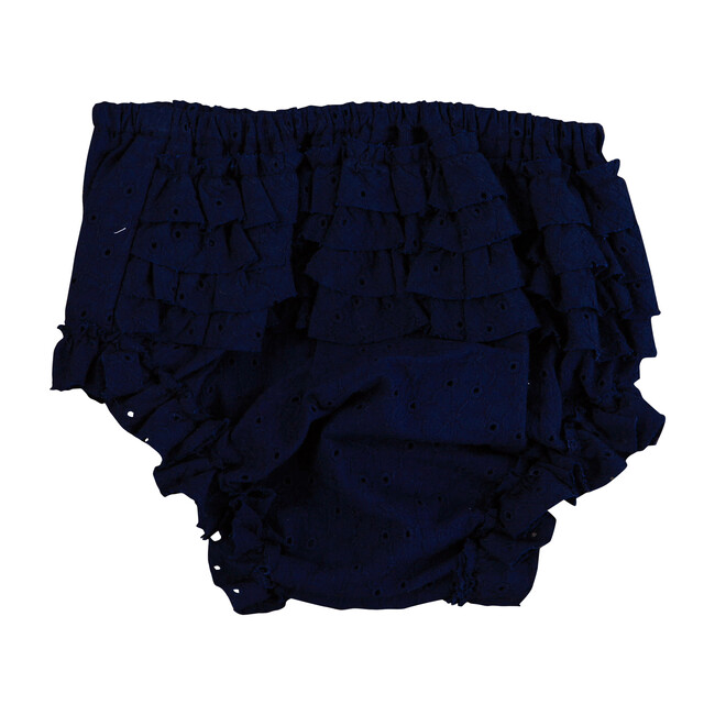 Gigi Ruffle Bloomer, Navy Eyelet