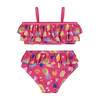 UPF 50 Girls Fruit Ruffle Two-Piece Swimsuit, Pink - Two Pieces - 2