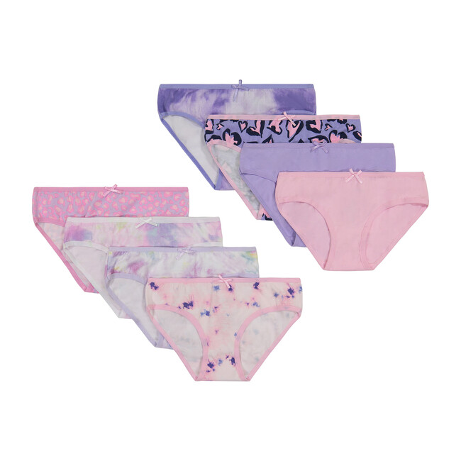 Girls Eight Pack Bikini Brief, Light Pink