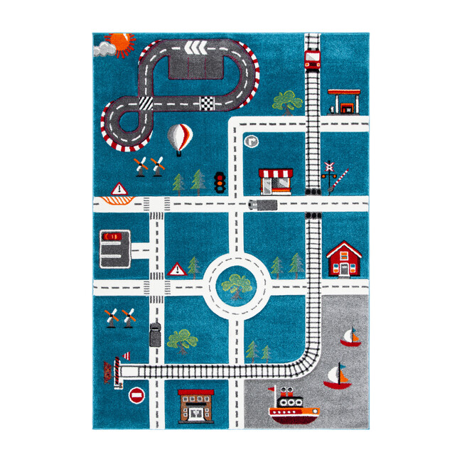 Carousel Kids Atlas Rug, Turquoise